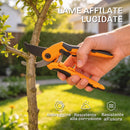 Set 4 Pezzi da Giardinaggio con Cesoie Troncarami Forbici da Potatura e Seghetto Pieghevole Arancione      
