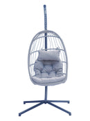 Amaca Dondolina da Giardino 96x198x115 cm in Corda e Alluminio Grigio e Antracite