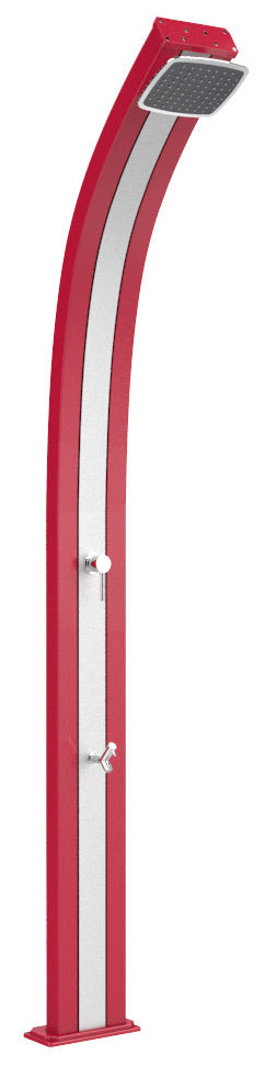 Doccia Solare da Esterno Giardino 30L Miscelatore e Lavapiedi Arkema Spring Fascia Inox Cherry online