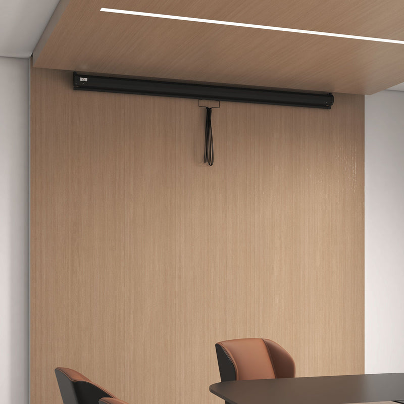 Telo Proiettore 100"" Regolabile con Montaggio a Soffitto e Parete Formato 4:3 203x7,5x152 cm Bianco e Nero