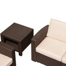 Tavolino da Giardino in Rattan Sintetico Marrone 56x56x44.5 cm 