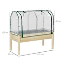 Fioriera per Orto con Serra 121x55x117 cm in Legno e Acciaio
