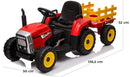 Trattore Elettrico per Bambini 12V con Rimorchio Rosso