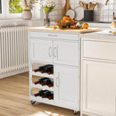 Carrello da cucina 67x36x87 cm in legno Rovere bianco