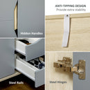 Armadio Guardaroba a 2 Ante 88,9x50,1x184,5 cm 3 Ripiani e 2 Cassetti in Truciolato e MDF Grigio