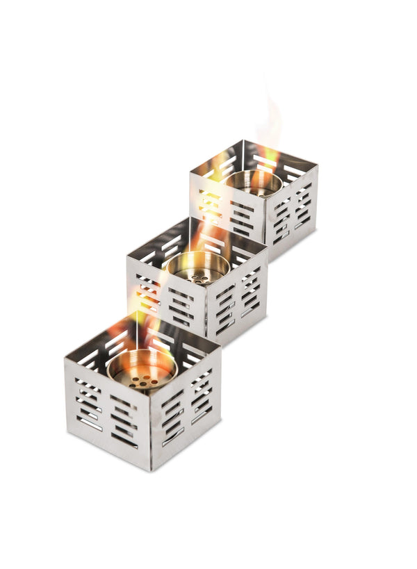 Set mit 3 Bioethanol-Tischbrennern 10 x 10 x 8 cm in Steel Stones Lanterna acquista