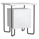 Comodino con Armadietto e Mensola 40x40x45 cm in Legno e Metallo Bianco