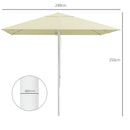 Ombrellone da Giardino 248x248x250 cm in Alluminio Metallo e Poliestere Bianco Beige 