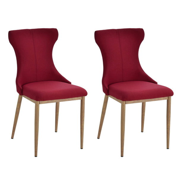 Satz mit 2 gepolsterten Stühlen aus Stahl und Polyester 45 x 57,5 x 87,5 cm Rot online