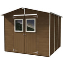 Casetta Box Capanno in Legno Noce per Attrezzi con 2 Porte e Finestre 238X305X214Cm