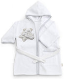 Accappatoio per Neonati 0-6 Mesi 50x30x2 cm in Spugna di Cotone Sweet Bianco