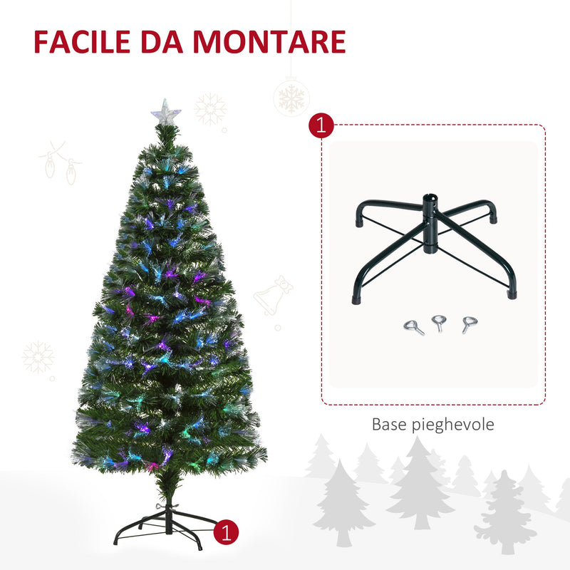 Albero di Natale Artificiale 150 cm in Fibra Ottica Foltissimo con 180 LED 
