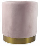 Pouf Poggiapiedi Ø47x50 cm in Velluto Soriani Rosa Cipria