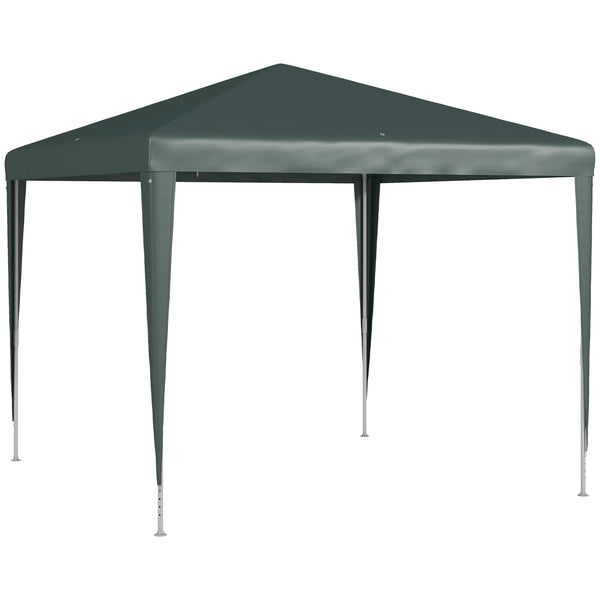 Gazebo da Giardino 270x270 cm con Picchetti e Corde Telaio in Acciaio e Rivestimento in PE Verde Scuro acquista