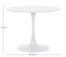 Tavolo Ø100x75h cm Bloom Bianco Opaco