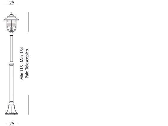 Lampada Palo per Giardino Medio Color Ruggine da Esterno Linea Porto Sovil