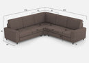 Divano Angolare 5 Posti 246x246x85 cm Sakar in Tessuto Talpa