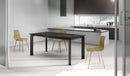Tavolo Allungabile Frame 80x120-170x75 cm Top in Ceramica Marmo Portoro Nero Opaco