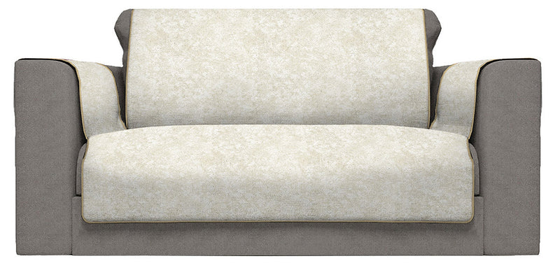 Copridivano con Copri Braccioli in Poliestere e Cotone Panna Varie Misure