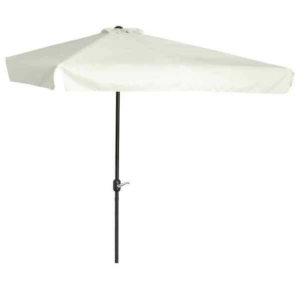 acquista Mezzo Ombrellone da Giardino 230x130x249 cm in Metallo e Poliestere Crema