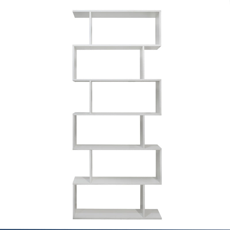Libreria Moderna 6 Ripiani 80x192x25 cm in Legno Melaminico Bianco Opaco