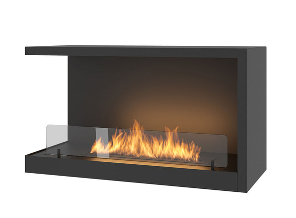 online Bioethanol-Einbaukamin 80 x 45 cm mit Glas innen L800 V2 linke Ecke schwarz