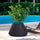 Vaso da Esterno Interno Design Conico Ø60x35 cm Stromboli in Resina Antracite