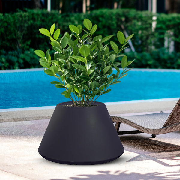 Vaso da Esterno Interno Design Conico Ø60x35 cm Stromboli in Resina Antracite acquista