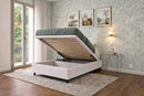 Letto Singolo Contenitore Imbottito Similpelle Bianco BoxMax Varie Misure
