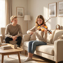 Violino 4/4 per Principianti e Adulti con Custodia Arco Spalliera e Pece Manico e Testa in Acero Marrone      