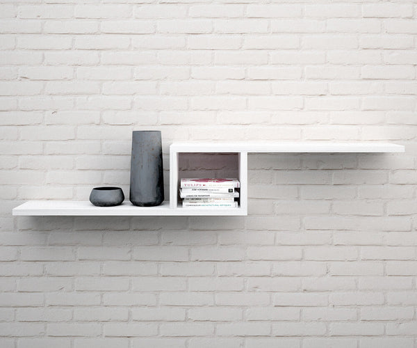 online Doppeltes Regal in Melamin 160x18x22cm TFT Elle Weiße Lärche