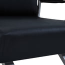 Poltrona Letto Singolo 65x69x80 cm Schienale Reclinabile su 5 Posizioni Nero   