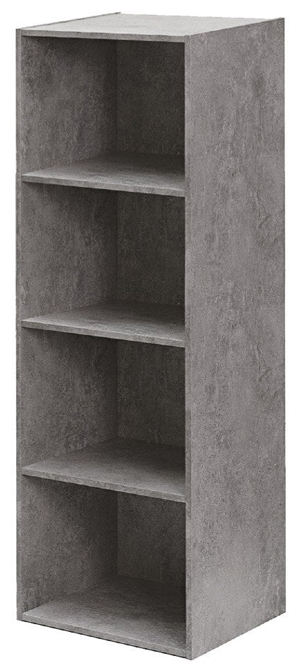 prezzo Bücherregal mit 4 Regalen 40x29x132 cm in Cement Wood