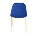 Set 4 Sedie Imbottite 44x55x86 cm in Velluto Blu e Oro