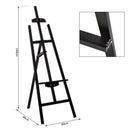 Cavalletto per Pittura in Legno con Altezza e Inclinazione Regolabili Nero 46x60x140 cm 