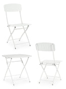 Set Tavolo e 2 Sedie da Giardino in Acciaio Yvonne Bianco