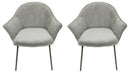 Set 2 Sedie con Braccioli 66x64x83 cm in Poliestere Cassidy Warm-Grigio Chiaro