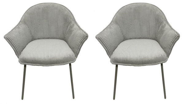 Set 2 Sedie con Braccioli 66x64x83 cm in Poliestere Cassidy Warm-Grigio Chiaro sconto