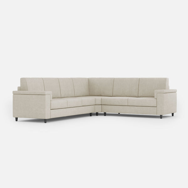 online Divano Angolare 6 Posti 286x226x85 cm Marrak in Tessuto Latte
