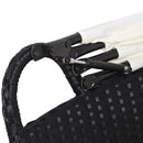 Set Salotto da Giardino in Rattan Divano Circolare con Tettuccio  Nero e Beige