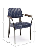 Set 2 Sedie Imbottite 60x63x81 cm Nelly in Ecopelle Blu Vintage