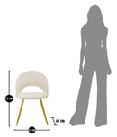 Set 2 Sedie Imbottite 52x48x78 cm in Tessuto Velluto Flex Crema e Oro
