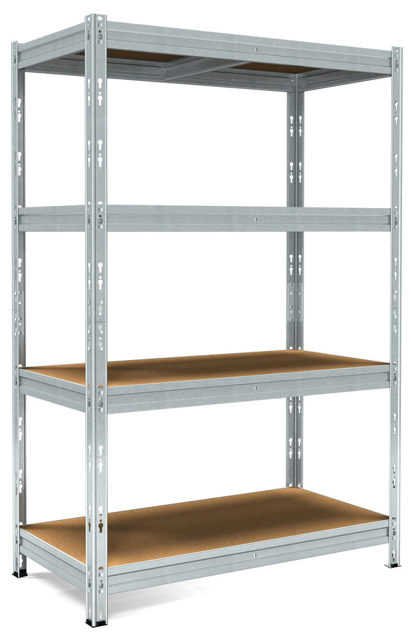 online Scaffale in Metallo ad Incastro 4 Ripiani in Legno 120x50xh180 cm Pokerino Zincato