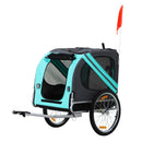 Carrello Rimorchio per Cani da Bicicletta Impermeabile  Azzurro e Grigio