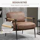 Poltroncina Imbottita 72x76x80 cm in Similpelle Marrone