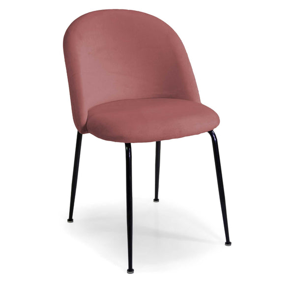 prezzo Sedia Sammi 50x57xh47/77,5 cm in Tessuto Velluto Rosa Antico/Nero