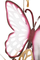 Pannello da Muro Farfalle Oro e Bordeaux C 59,5x4x111,5 cm in Ferro 