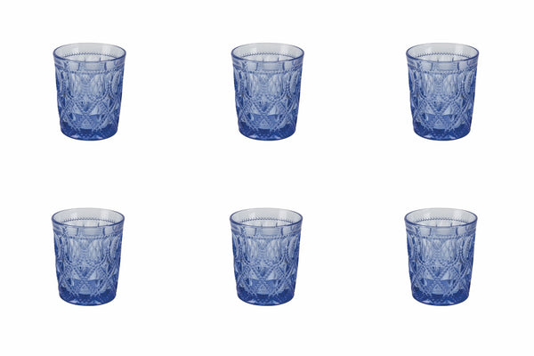 Set 6 Gläser Ø8,9x9 cm in Villa d'Este Home Tivoli Blue Glass sconto