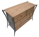 Como' Glasgow 122x49x85 cm Legno di Abete e in Ferro Marrone e Grigio