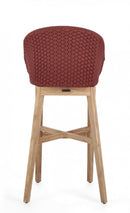 Sgabello Bar con Cuscini 56x57x110h cm Coachella Scarlet